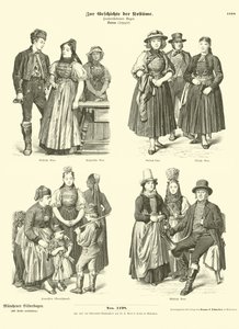 Costumi di Baden, Germania, XIX secolo da German School