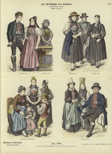 Costumi di Baden, Germania, XIX secolo da German School