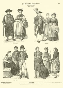 Costumi di Baden, Germania, XIX secolo da German School