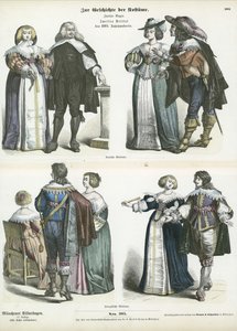 Costumi della nobiltà tedesca e francese, metà XVII secolo da German School