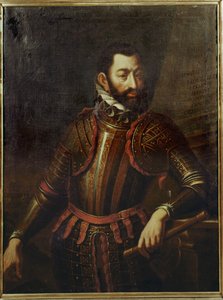 Il conte Adolf Schwarzenberg che riconquistò la fortezza di Gyoer, in Ungheria, dai turchi nel 1594 ...