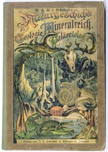 Copertina di Naturgeschichte, Geologie, Mineralreich, Palaontologie di Dr. H. von Schubert, Stoccarda, 1888 da German School