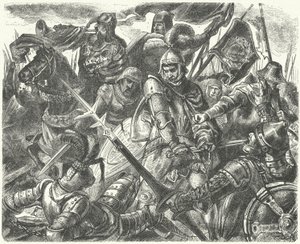 Morte di Pietro di Castiglia per mano di Enrico di Trastamara da German School