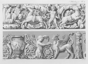 Progetti per fregi classici, da Precision Book of Drawings, 1856 da German School