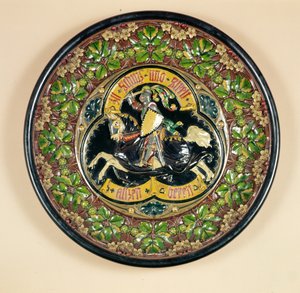 Piatto con decorazione a rilievo, di Bichweiler di Amburgo