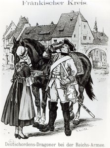 Dragone dei Cavalieri Teutonici nel 1757 da German School