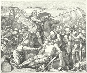 Eberardo II, Conte di Wurttemberg, alla Battaglia di Doffingen da German School