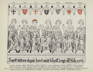 Elezione di Enrico VII di Lussemburgo come Sacro Romano Imperatore, Francoforte, 27 novembre 1308 da German School