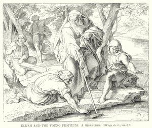 Elia e i giovani profeti, 2 Re, cap vi, versetti 6, 7 (incisione) da German School