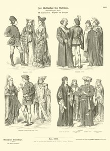 Costumi inglesi e francesi, XV secolo da German School