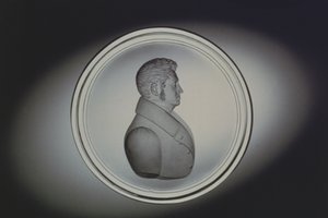 Ritratto inciso di Dominick Biemann, Boemia, 1834 (vetro) da German School