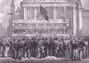 Arruolamento di volontari per la difesa di Parigi, Cassells History of the War between France and Germany pubblicata da Cassell and Company Limited, c.1890