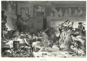 Intrattenimento dopo il pasto a un banchetto romano