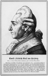 Ewald Friedrich Conte di Hertzberg (incisione) da German School