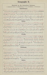 Esempi di sistemi di scrittura stenografica tedesca da German School