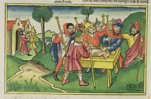 Esodo 12 La prima Pasqua, dalla Bibbia di Norimberga (Biblia Sacra Germanaica) da German School