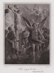 Padre perdonali! Cristo sulla Croce (incisione) da German School