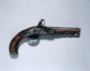 Pistola a pietra focaia, Johann Andreas Kuchenreuter, c.1750 da German School