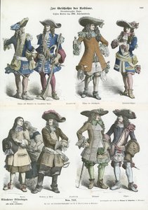 Costumi francesi, fine XVII secolo