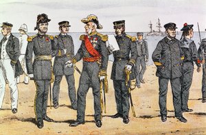 Uniformi della marina francese, fine XIX secolo da German School