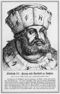 Friedrich III, Duca ed Elettore di Sassonia (incisione) da German School