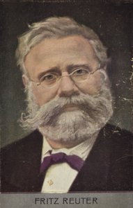 Fritz Reuter (1810-1874), romanziere tedesco (litografia a colori)