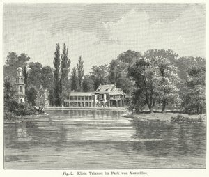 Progettazione del giardino: Petit Trianon, Versailles, Francia (incisione) da German School