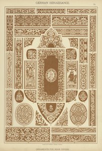 Rinascimento tedesco, ornamenti per copertine di libri (litografia a colori) da German School