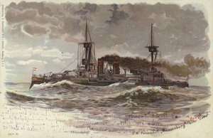 Nave da guerra tedesca SMS Weissenburg, fine XIX o inizio XX secolo da German School