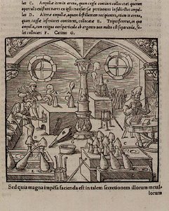 Fabbricazione del vetro, da un Libro dei Mestieri da German School