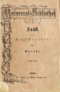 Il Faust I di Goethe, il primo volume della Biblioteca Universale di Reclam, apparso il 10 novembre da German School