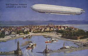Dirigibile di Graf Ferdinand von Zeppelin in volo da German School
