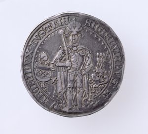 Guildiner (tallero) di Sigismondo (1439-96) Conte del Tirolo, Zecca di Hall, 1486 (dritto) da German School
