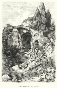 Villa Adriana, Tivoli, Italia (incisione) da German School