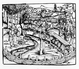Contadini felici che curano le api, illustrazione dalle Georgiche di Virgilio, libro IV, dall