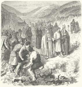 Harald Gille, re di Norvegia, sottoposto alla prova del fuoco da German School