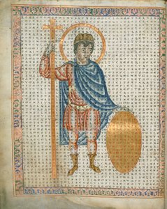 Imperatore Ludovico I, il Pio, con una croce e uno scudo, da 