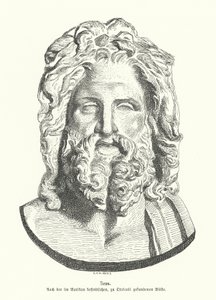 Testa di Zeus, dio greco antico da German School