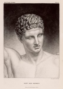 Testa del dio greco antico Hermes da German School