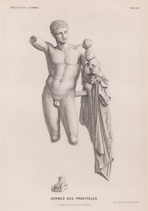 Ermes e il piccolo Dioniso, scultura attribuita a Prassitele, scavata a Olimpia, Grecia da German School