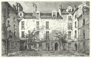 Casa del drammaturgo francese Jean Racine in Rue du Marais a Parigi (incisione) da German School