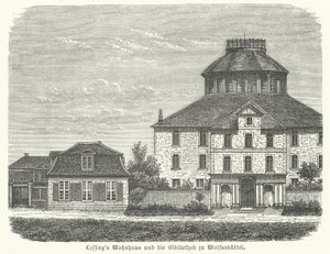 Casa del filosofo e drammaturgo tedesco Gotthold Ephraim Lessing e la biblioteca di Wolfenbuettel da German School