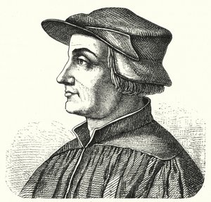 Huldrych Zwingli, figura di spicco della Riforma in Svizzera (incisione) da German School