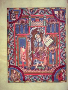 Pagina ritratto illuminata di San Giovanni, X-XI secolo