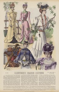 Illustrazione per Illustrirte Frauen-Zeitung (litografia a colori) da German School