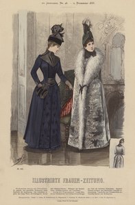 Illustrazione per Illustrirte Frauen-Zeitung (litografia a colori) da German School