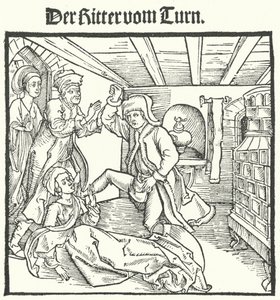 Illustrazione dal Libro del Cavaliere della Torre di Geoffroy IV de la Tour Landry (incisione) da German School