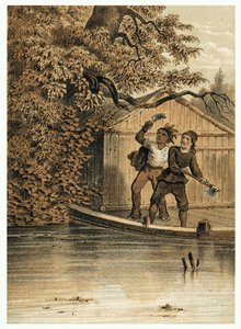 Illustrazione della conquista del fiume Amazzoni da parte degli europei. in 