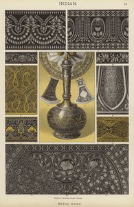 Indiano, lavorazione dei metalli (litografia a colori) da German School