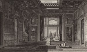 Interno di una casa romana a Pompei. Illustrazione per Bilder-Atlas da German School